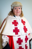 WEBBIOShona Haldane, QC, installation Sandy Butler - crim robes non smiling