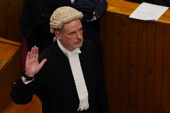 Lord Beckett being sworn in as Lord Justice Clerk