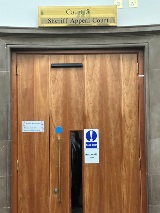 SAC door Entrance to the Sheriff Appeal Court